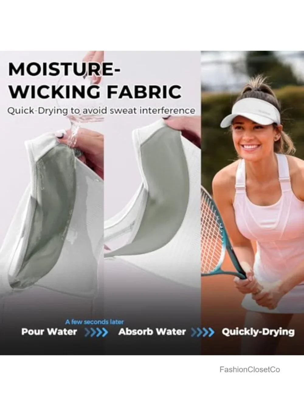 Sports Sun Visor Lightweight Packable Cooling Stretch Visor Hat Running Tennis